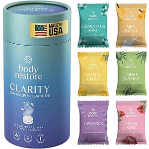 6-Pack Body Restore Aromatherapy Shower Steamers Scent (Clarity) $3.99 w/ S&S + Free Shipping w/ Prime or on $35+