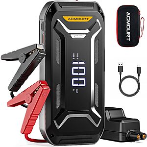 6000A Acmount 12V Car Battery Jump Starter & 26800mAh Power Bank  + Free Shipping