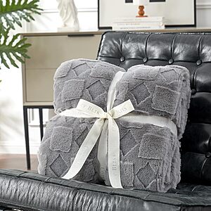 Prime Members: 60" x 80" Cozy Bliss Faux Fur Textured Throw Blanket (various) $16 