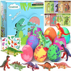 Prime Members: 9-Pack Staryar Kids Bath Bombs w/ Surprise Dinosaur Toy Inside $9.91 + Free Shipping