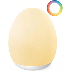 JolyWell Rechargeable Egg Night Light w/ 7-Colors Mode & Touch Control $10