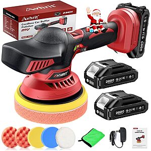 Prime Members: 6" Avhrit Cordless Car Buffer Polisher Kit with 2x 2000mAh 21V Batteries & Charger $32.99 + Free Shipping