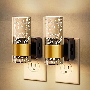 2-Pack JandCase Dimmable Plug-In Night Lights w/ Light Sensor (Gold, 3000K) $12.49, (Gold Metal 3000K) $15.99 & More + Free Shipping w/ Prime or on $35+