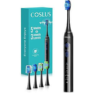 Prime Members: COSLUS Sonic Electric Toothbrush (Black) $6 + Free Shipping