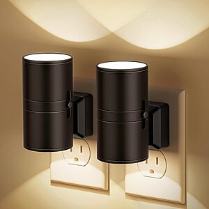 2-Pack JandCase LED Dimmable Plug-In Night Lights w/ Light Sensor (3 Colors) $6.90 