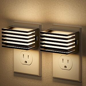 2-Pack JandCase LED Dimmable Plug-In Night Lights with Light Sensor (3000K, Black Shade) $5.99 + Free Shipping w/ Prime or on $35+