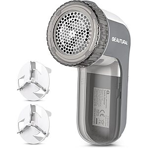 Beautural Battery Operated Fabric Shaver & Lint Remover w/ 2 Extra Blades (Gray) $4.74 + Free Shipping w/ Prime or on $35+