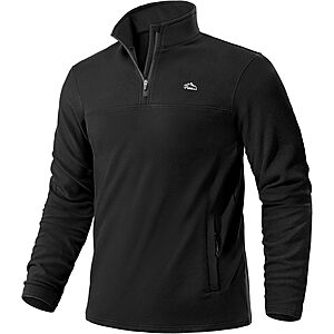 Pudolla Men's Quarter Zip Pullover Sweatshirt w/ Zipper Pockets (Various) $15 