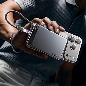 10000mAh LISEN 22.5W Ultra Slim Power Bank w/ Built-In USB-C Cable $17.99 + Free Shipping w/ Prime or on $35+