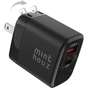 Minthouz Up to 35W Dual-Port GaN Foldable Wall Charger (USB-C & USB-A) $6.14 + Free Shipping w/ Prime or on $35+