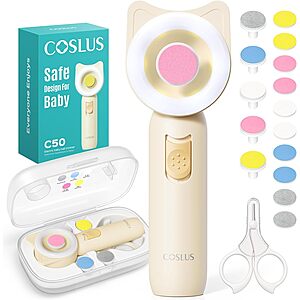 COSLUS 16-in-1 Electric Baby Nail Trimmer w/ 360° Light (3 colors) $3.99 + Free Shipping w/ Prime or on $35