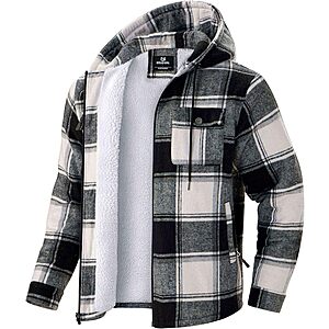 G Gradual Men's Sherpa Lined Flannel Zip-Up Hoodie Jacket (S-2XL, Various Colors) $28.39 + Free Shipping