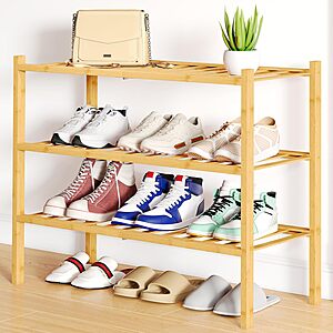 Prime Members: 3-Tier Smiry 27" Bamboo Stackable Shoe Rack Organizer from $10.80 + Free Shipping