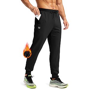 G Gradual Men's Fleece Joggers Sweatpants w/ Zipper Pockets (various colors) from $14.50 
