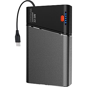 Kesguar 20000mAh 3 Output up to 22.5W PD Power Bank w/ Built-in USB-C Cable (Grey or Blue) $11.98 + Free Shipping w/ Prime or on $35+