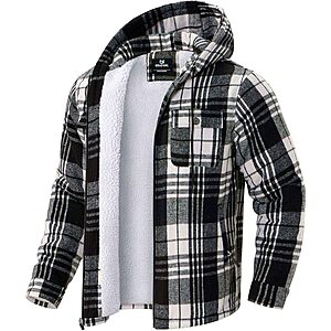 G Gradual Men's Sherpa Lined Flannel Zip-Up Hoodie Jacket (Various Colors) $20 + Free Shipping