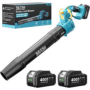 SEESII 20V Cordless 180&deg; Rotated Leaf Blower with 2x 4.0 AH Batteries & Charger $39.51 + Free Shipping
