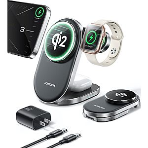 Joyroom 15W 3-in-1 Qi2 Wireless Foldable Charging Station w/ 30W Wall Adapter & 60W USB-C Cable $14.99 + Free Shipping w/ Prime or on $35+