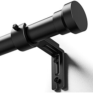 YaFex Heavy Duty Adjustable Curtain Rod with Adjustable Brackets (32" to 144", Black) $9.99 & More + Free Shipping w/ Prime or on $35+