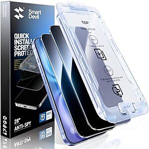 2-Pk SmartDevil Tempered Glass Screen Protector (iPhone 16 or 16 Pro Max) $4.85 