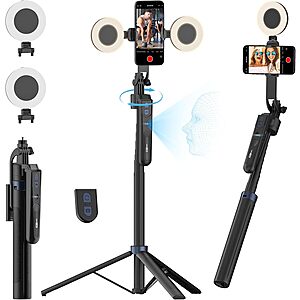 70" Uskeyvision 360 Rotation Auto Face Tracking Selfie Stick Tripod w/ 2 Fill Lights & Remote $25.19 + Free Shipping