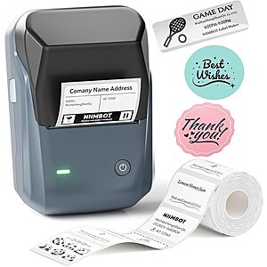 NIIMBOT B1 Thermal Label Printer w/ 2"x1.18" Labels (5 colors) $14.99 + Free Shipping w/ Prime or on $35+