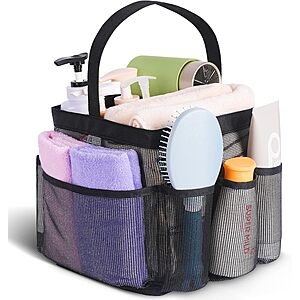 EUDELE 8-Pocket Mesh Shower Caddy w/ Oxford Base (Black) $5.99 + Free Shipping w/ Prime or on $35+