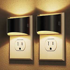 2-Pack DORESshop LED Dimmable Wall Plug Night Lights w/ Light Sensor (3000K, 5000K or Amber) $5.99 + Free Shipping w/ Prime or on $35+