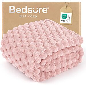 Bedsure Plush Bubble Blankets (Pink) from $9.59 + Free Shipping w/ Prime or on $35+