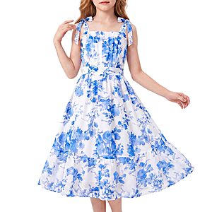 Grace Karin Girls Floral Chiffon A-Line Sundress (7-16 years old, Various Colors) $11.75  + Free Shipping w/ Prime or on $35+