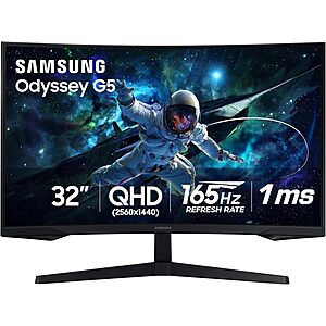 Prime: 32" Samsung Odyssey G55C Series 165Hz QHD Curved Gaming Monitor $189.99 + Free Shipping