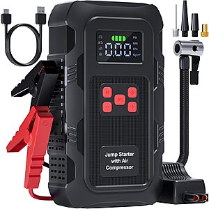 Prime: 5000A HPBS Portable Car Jump Starter w/ 150PSI Tire Inflator & Air Compressor (2 colors) $32.99 + Free Shipping