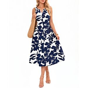 Misfay Women's Sleeveless A-Line Maxi Dress w/ Pockets (various) $10 