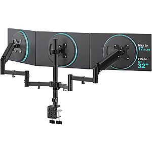 WALI Dual-Gas Spring Arm Triple Monitor Desk Mount