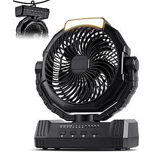 KopBeau Rechargeable Camping Fan With LED Light