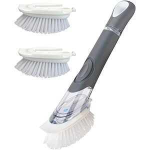 CELOX Dish Brush w/ Built-In Soap Dispenser & 2 Brush Refills (3 Colors)
