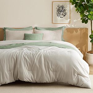 Prime Members: 3-Pc Bedsure All Seasons Comforter Set (Queen, Beige) $18.55 & More