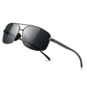 SUNGAIT Ultra Lightweight Rectangular UV400 Polarized Sunglasses (3 Colors) from