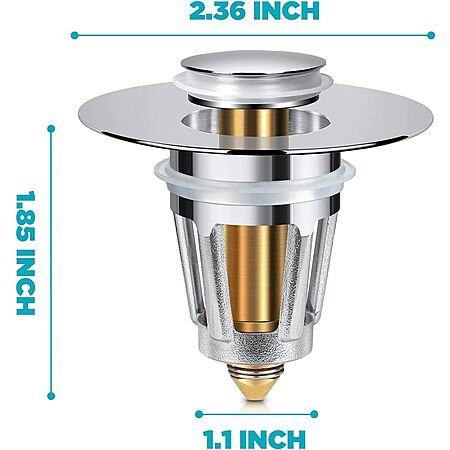 Dzofxmi Universal Stainless Steel Bathroom Pop Up Sink Stopper (for 1.1-1.5") $5.39 + Free Shipping w/ Prime or on $35+