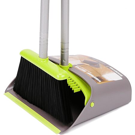 TreeLen Broom & Standing Dustpan Set w/ Built-in Comb Scraper & Extendable Pole $12.49 + Free Shipping w/ Prime or on $35+