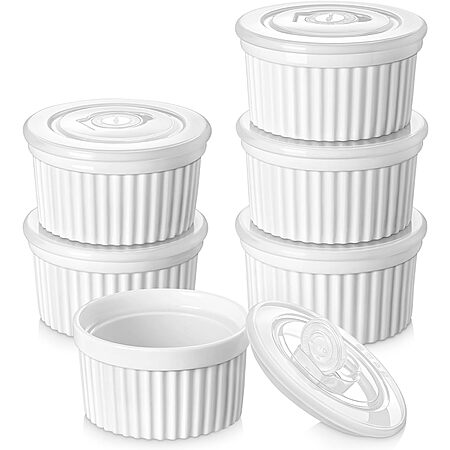 6-Pack 8-Oz vancasso Porcelain Ramekins w/ Lids (White) $14.24 + Free Shipping w/ Prime or on $35+