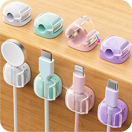 8-Pack Chfeila Dual Spring & Clasp Lock Adhesive Cable Organizer Clips $3.95 + Free Shipping w/ Prime or on $35+