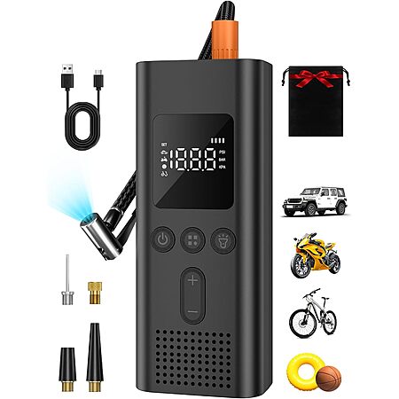 AIRSURE Portable 150 PSI Cordless Air Compressor & Tire Inflator from $11.99 + Free Shipping w/ Prime or on $35+