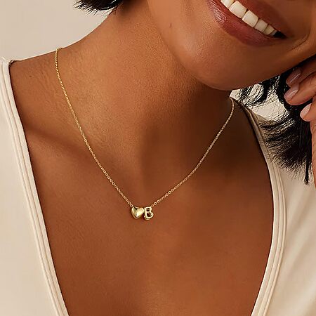 M Mooham Heart Initial Necklace $3.99 + Free Shipping w/ Prime or on $35+