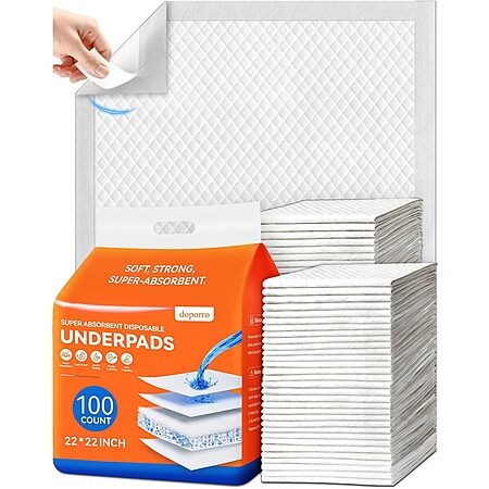 100-Count doporro 22" x 22" Disposable Puppy Pads Leak-Proof Dog Pee Pads w/ Anti-Slip Adhesive Strips $17.99 & More + Free Shipping