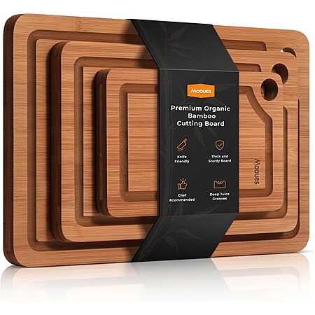 3-Piece Mooues Organic Bamboo Cutting Board Set (Brown or Natural) $23.99 + Free Shipping