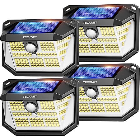 4-Pack TECKNET 231-LEDs Solar Motion Sensor IP65 Waterproof Lights (various colors) $17.99 + Free Shipping w/ Prime or on $35+