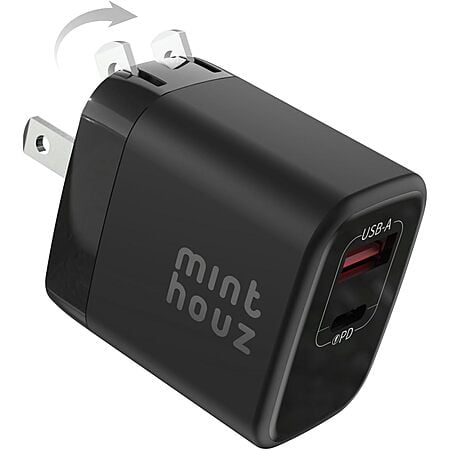 Minthouz 35W Dual-Port GaN Foldable Wall Charger (USB-C & USB-A) $6.14 + Free Shipping w/ Prime or on $35+