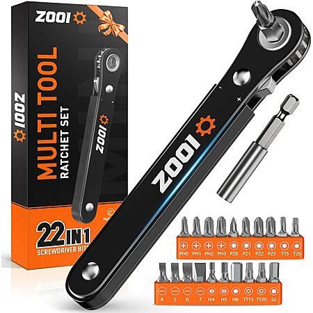 Zooi 22-in-1 Ratchet Screwdriver Set (Black) $5.99 + Free Shipping w/ Prime or on $35+
