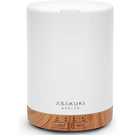 Prime Members: Asakuki 300ml LED Essential Oil Diffuser & Humidifier (Brown) $9.99 + Free Shipping